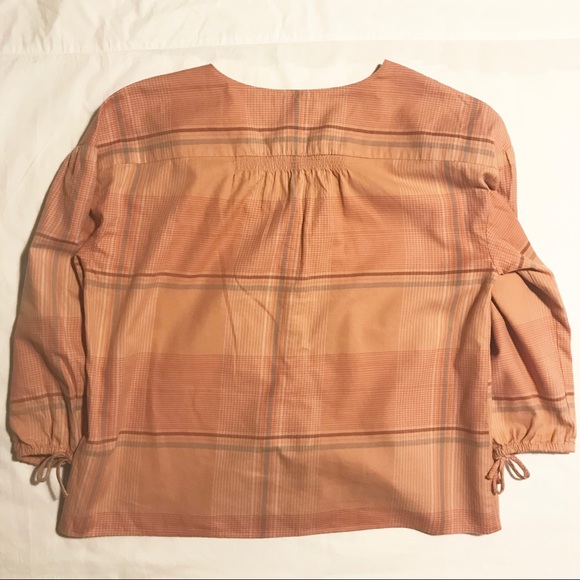 Madewell Plaid Peasant top - Picture 7 of 8
